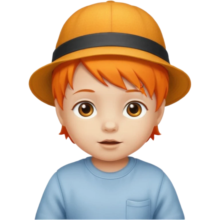 baby with hat orange hair emoji
