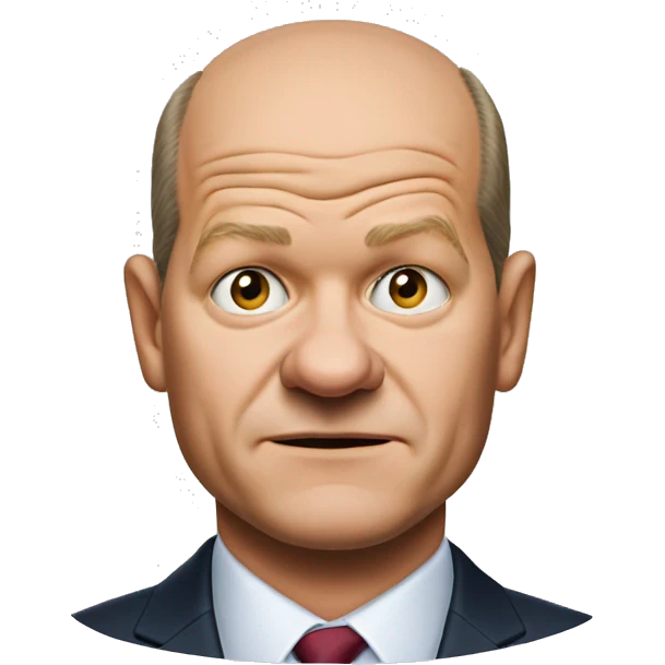 photorealistic Olaf Scholz shrugs emoji