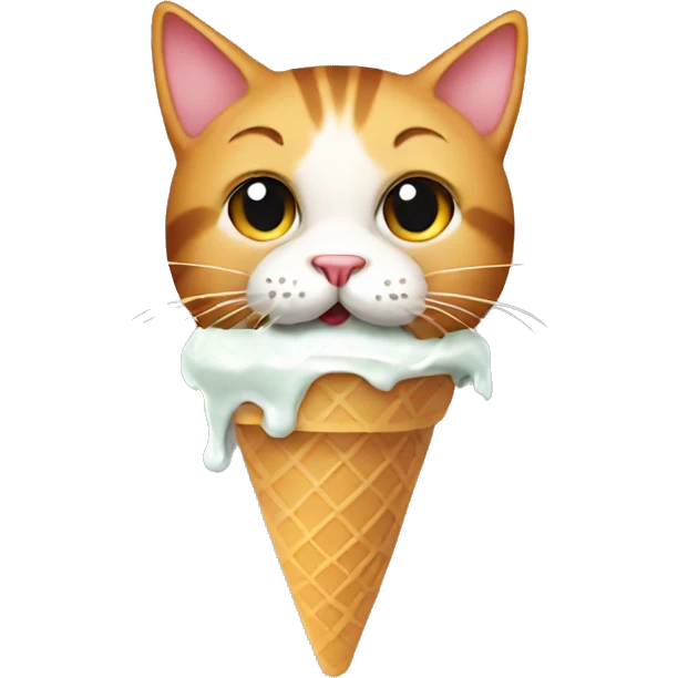 A cat eating ice cream emoji