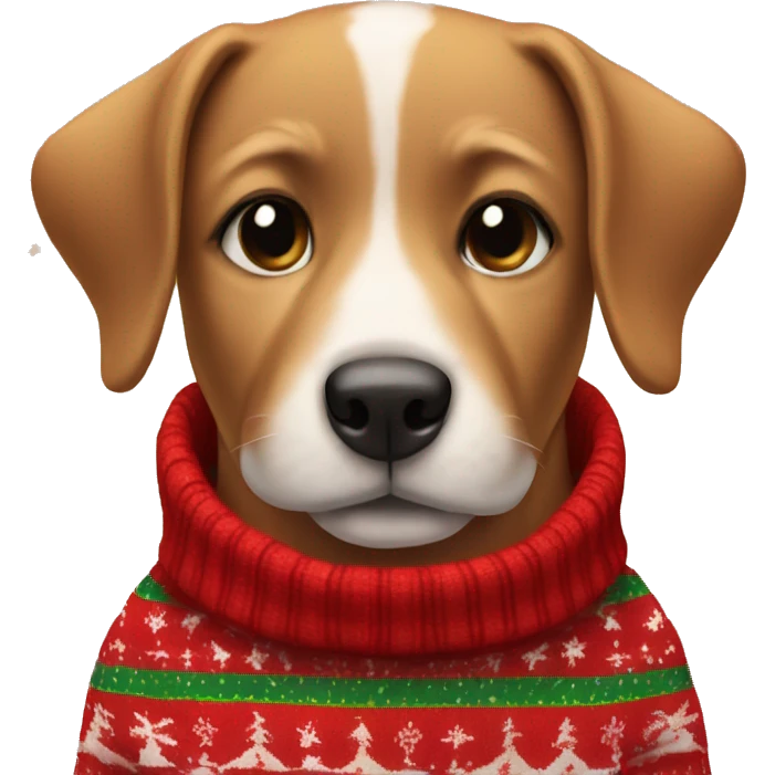 Dog in Christmas sweater  emoji