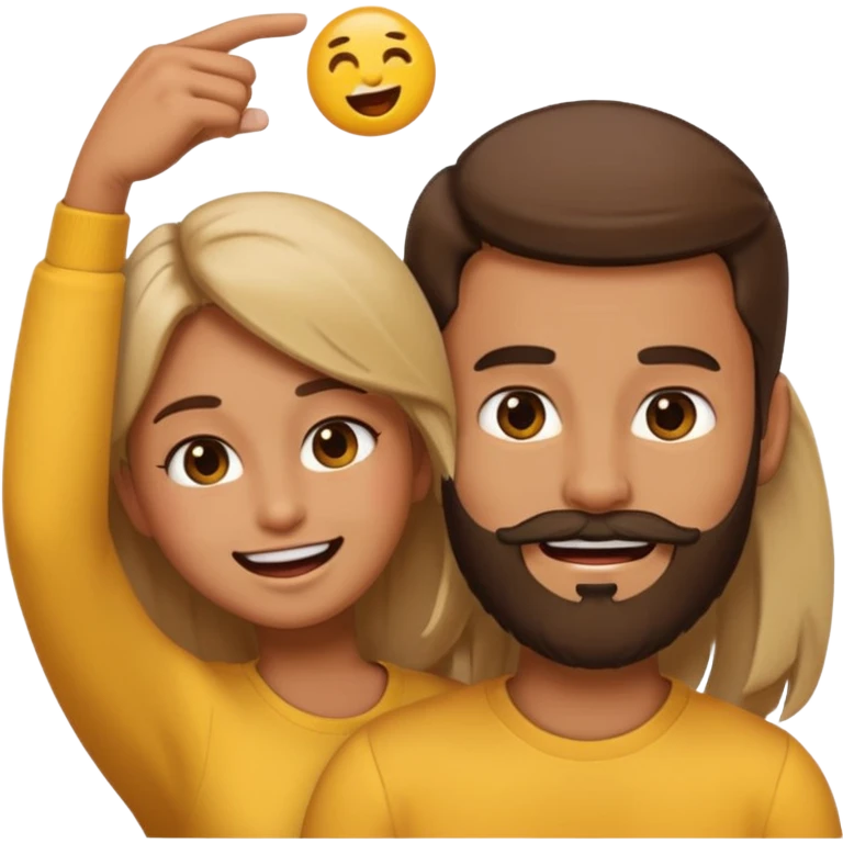 Male emoji behind female emoji, with the male bending the female emoji over and pulling her hair while the female emoji has a look of pleasure on her face emoji