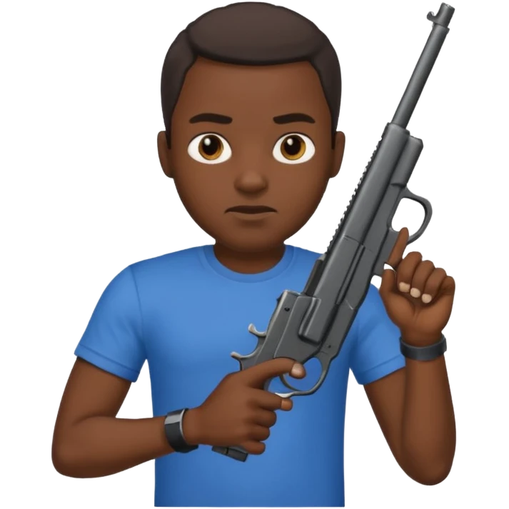 Black guy shooting himself emoji