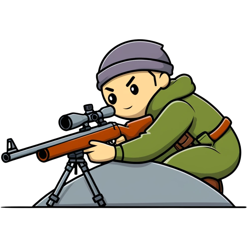 sniper cartoon lying down shooting position emoji