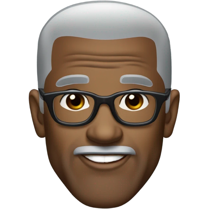 old deon sanders with small round face and suit and glasses and buzz cut and small eyes and small gray bearded and small black eyes and wrinkled forehead emoji