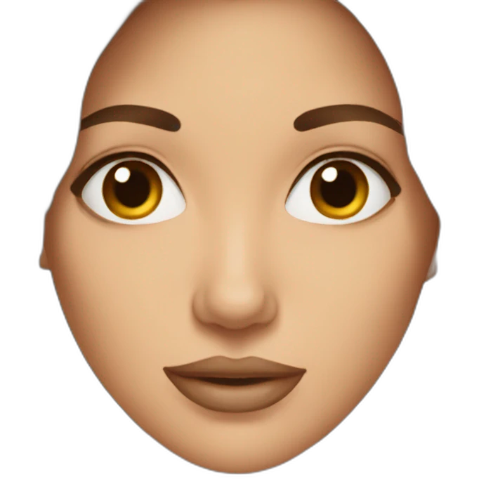 woman making botox with brown hair emoji