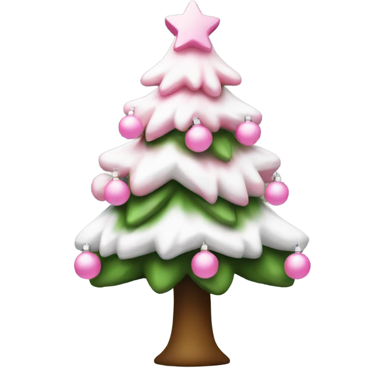 White and pink Christmas tree emoji