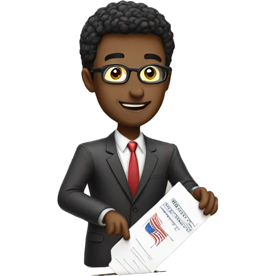 person casting his vote to the ballot emoji