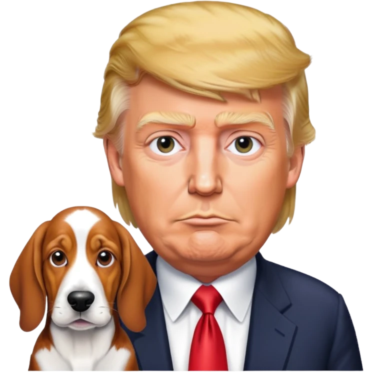 Trump with Bassett hound emoji