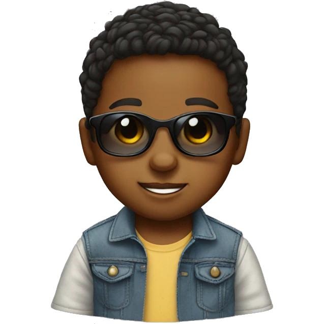 Toddler boy in sunglasses emoji