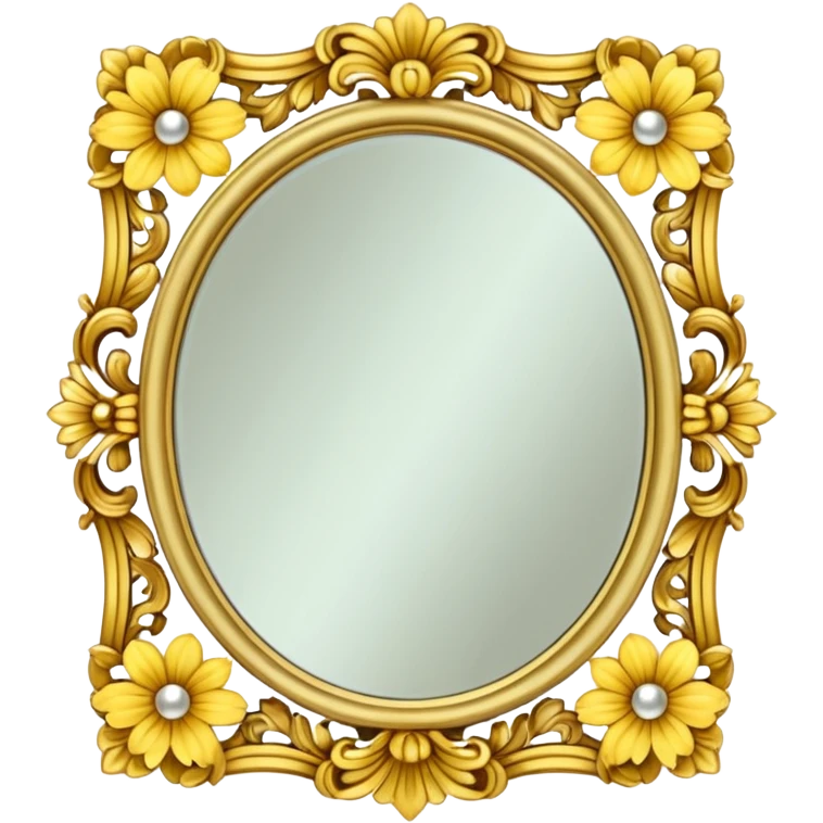 Yellow floral mirror emoji