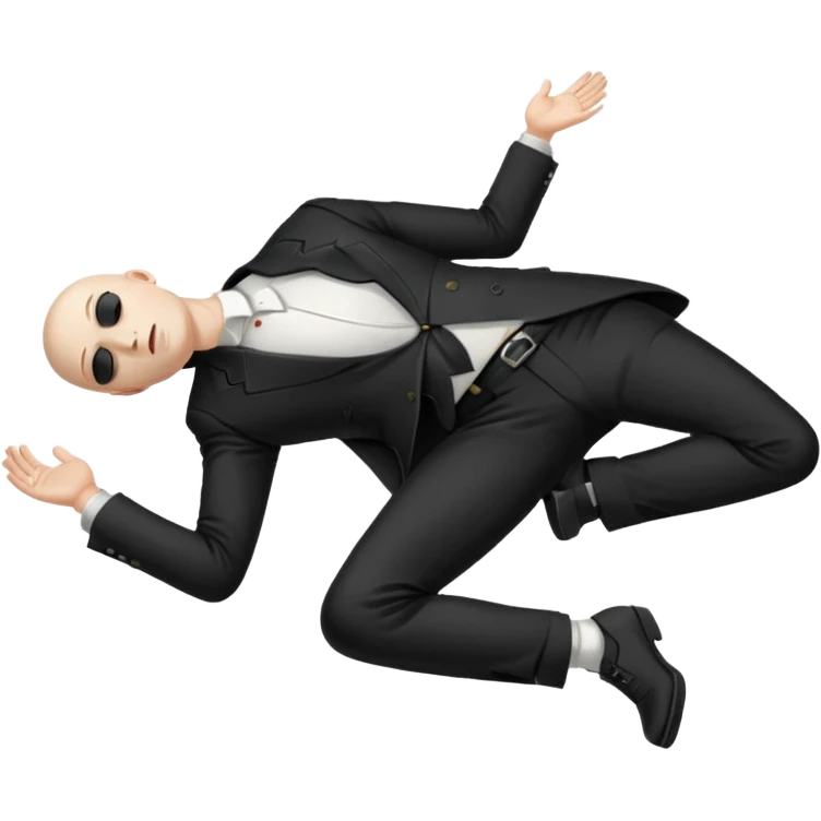 dead man full body with blazzer on floor with closed eyes emoji