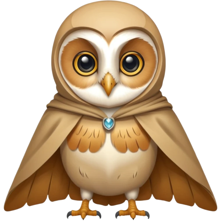 barn owl in beige cloak emoji