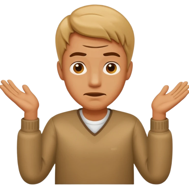 A man shrugging 67 emoji