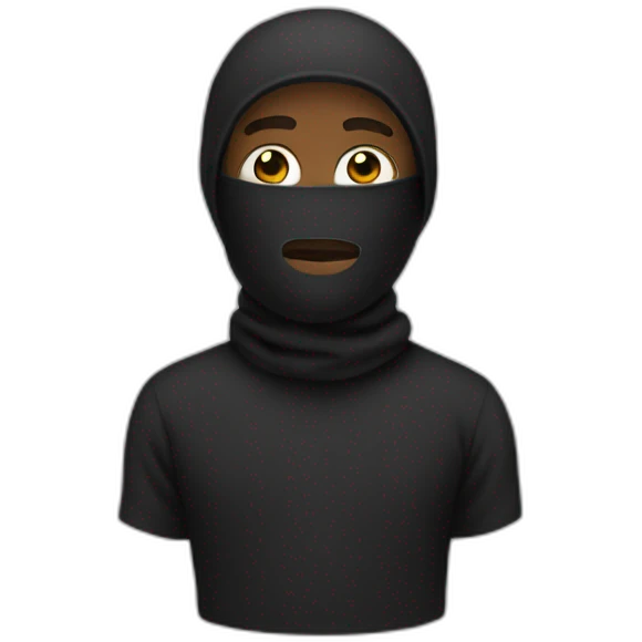black man wearing a balaclava emoji
