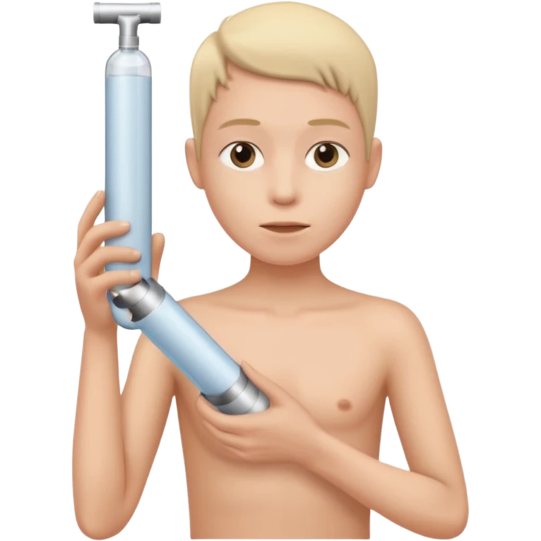 beige skin colored hand holding a cylindrical tube, no sleeves, no clothes emoji