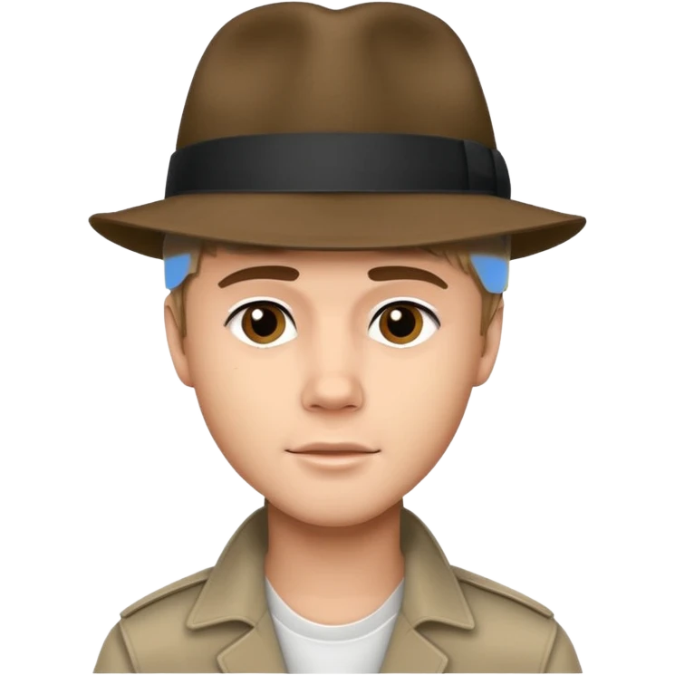 Justin Bieber, stylish fedora emoji