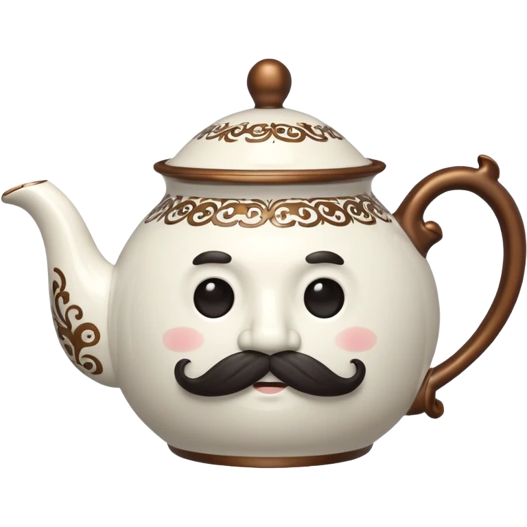 a teapot with mustache  emoji
