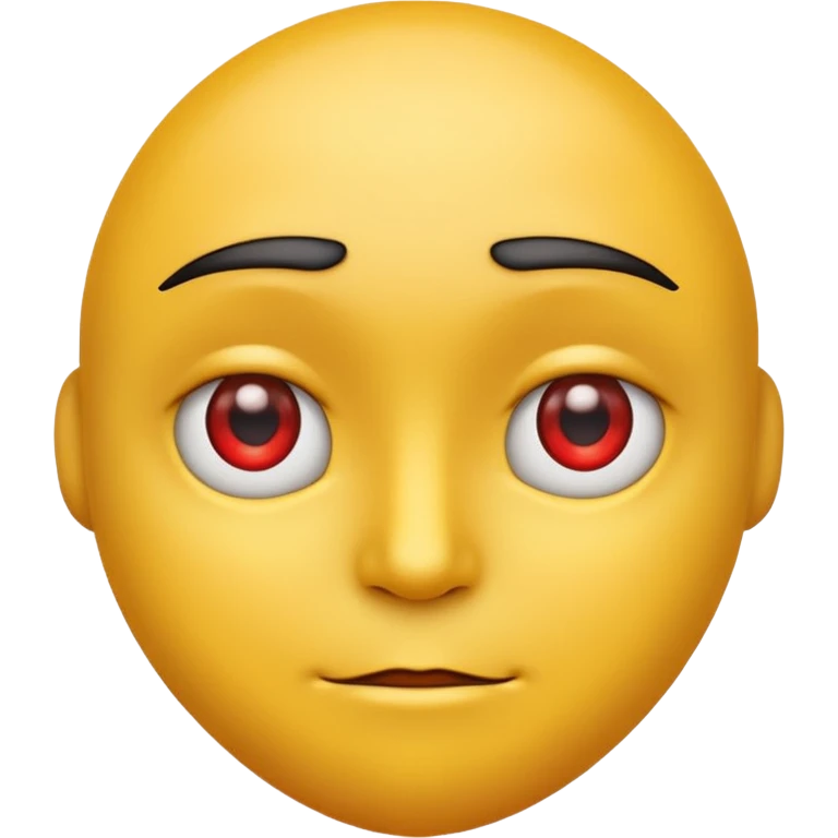 crate a yello emoji crossing its arms with red eyes looking to the side and stright lips emoji