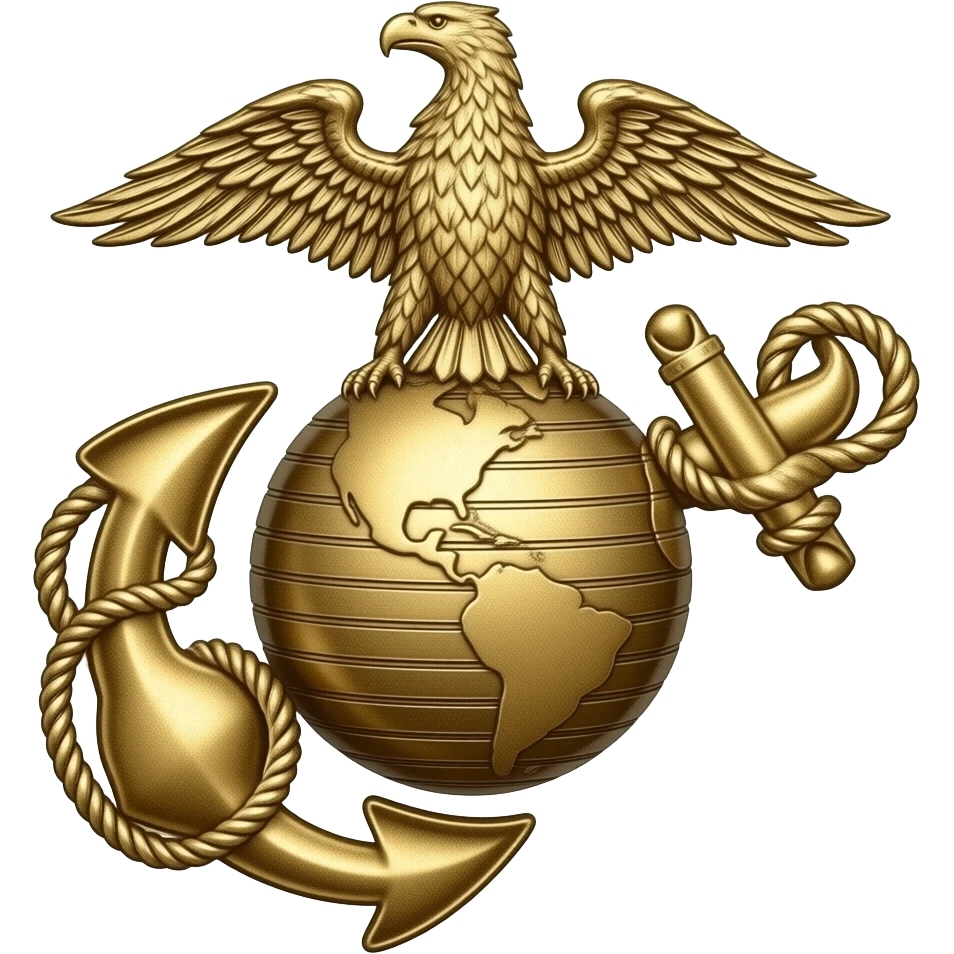 Usmc eagle globe and anchor gold rustic vintage emoji