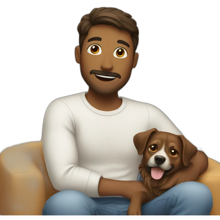 man wfh with dog include house emoji emoji