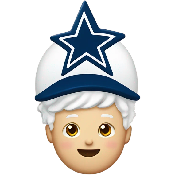 white short hair guy with a dallas cowboys hat enjoying a sprinkles cupcake  emoji