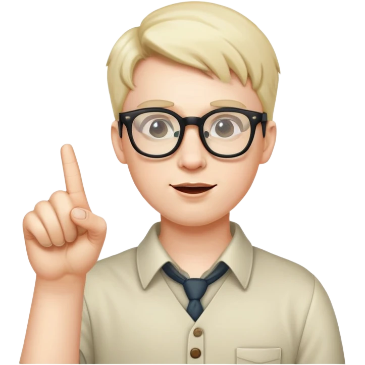 Nerd with finger pointing up emoji