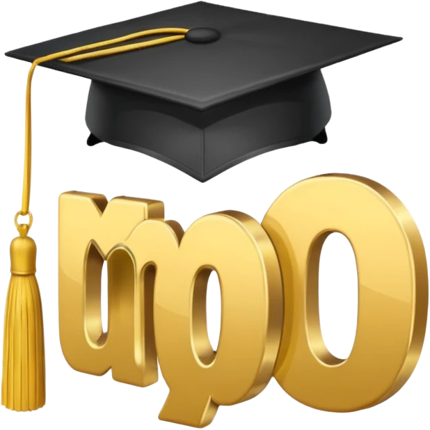 The letters "MPU", wearing a graduation hat emoji