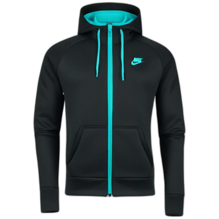 Nike tech fleece noir avec fermeture éclair turquoise  emoji