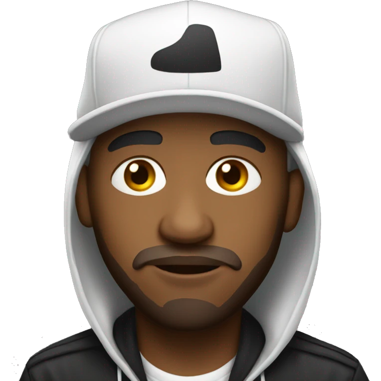 white rapper with fullcap emoji