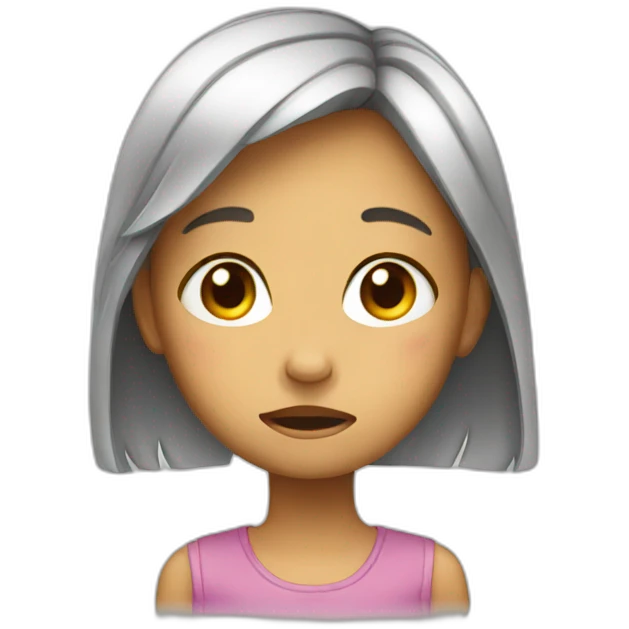 young girl crying emoji