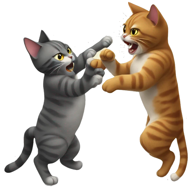 Cat fighting with another cat emoji