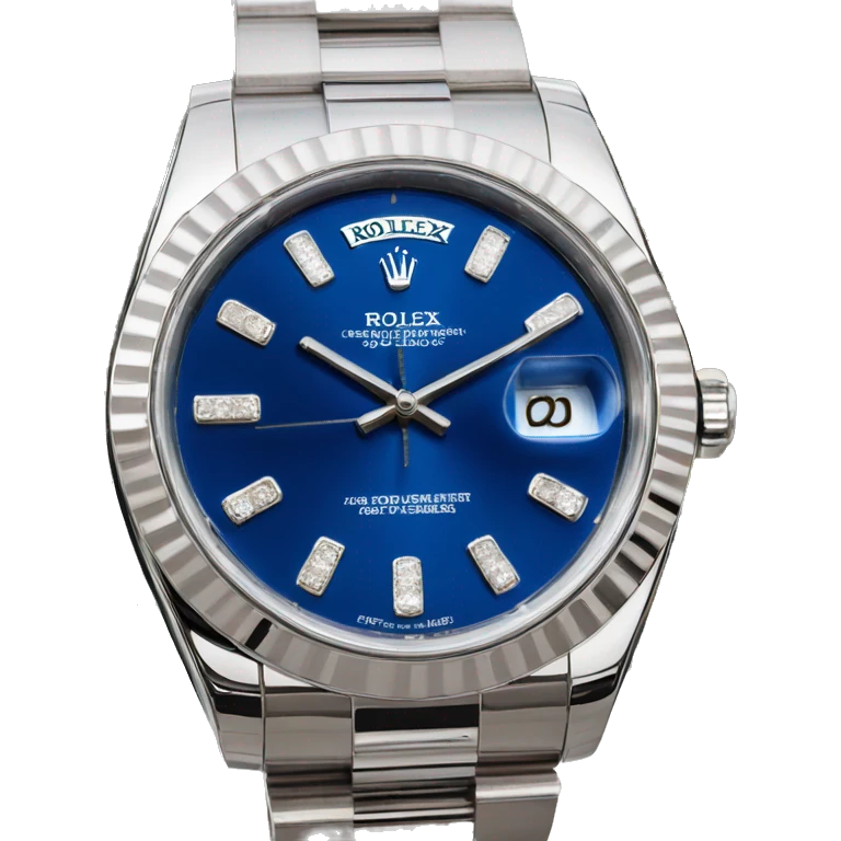 Rolex white Gold  Blue  Date just  emoji