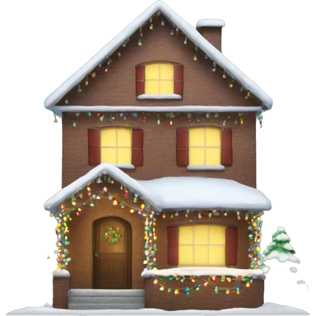 House with christmas lights  emoji