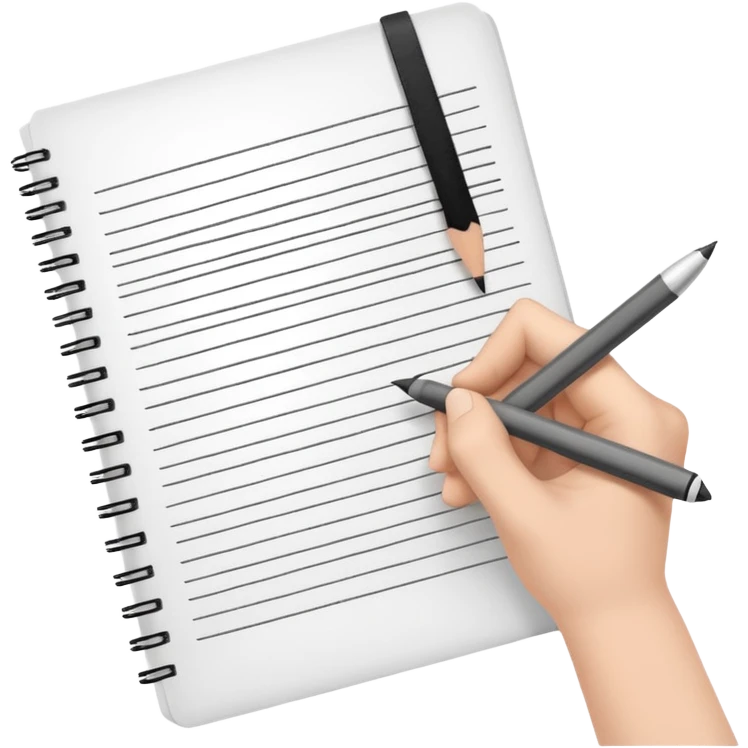 hand drawing a simple line in a notebook emoji