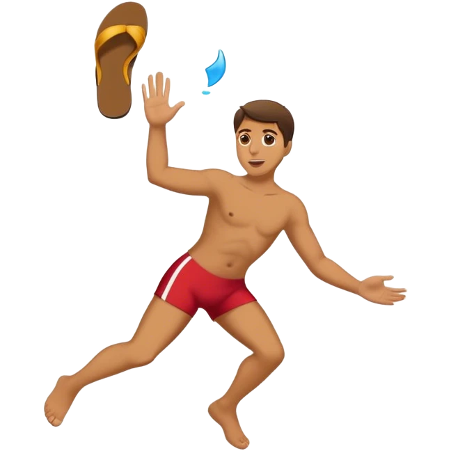 Emoji throwing slipper emoji
