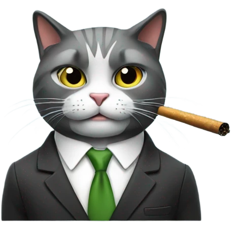 business cat smoking emoji