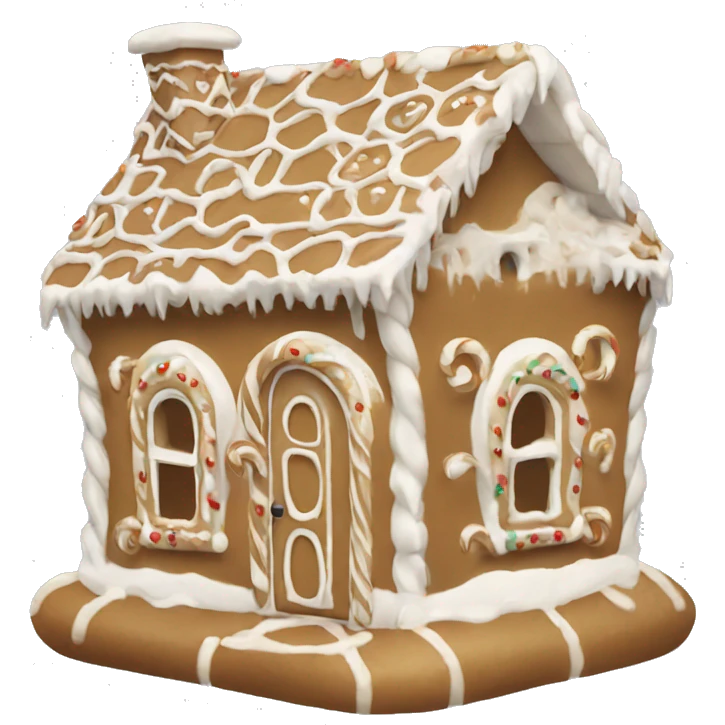White and beige gingerbread house emoji