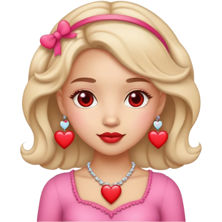 Girly girl with heart accessories emoji