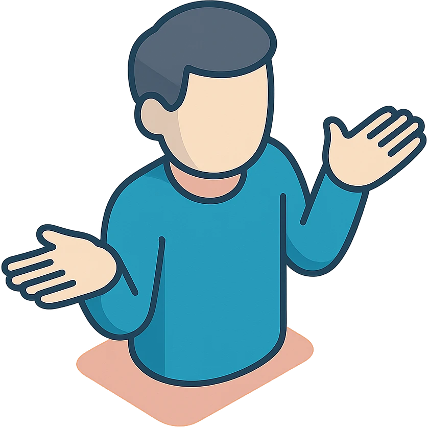 человек разводит руками принимая ситуацию emoji