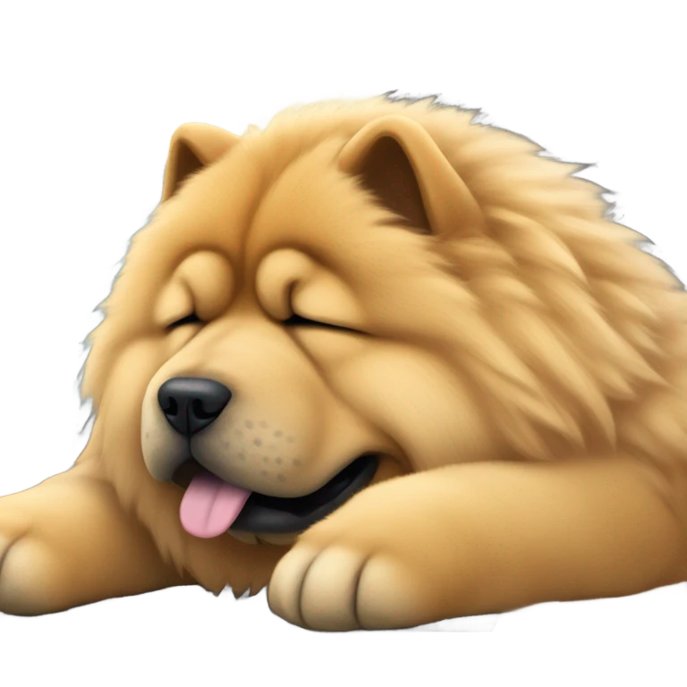 chow chow sleeping on computer keyboard emoji