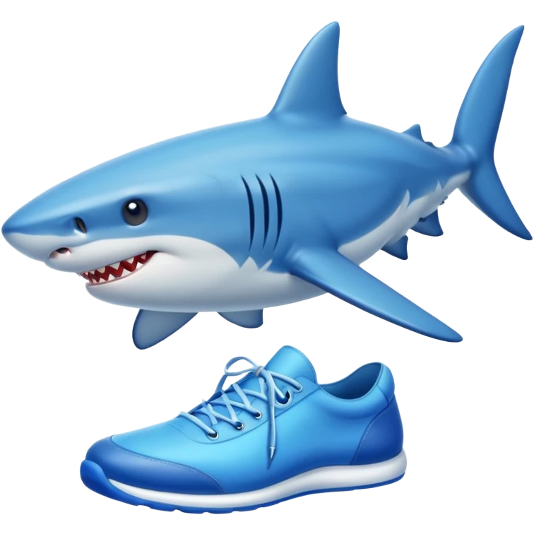 Shark wear blue shoes emoji