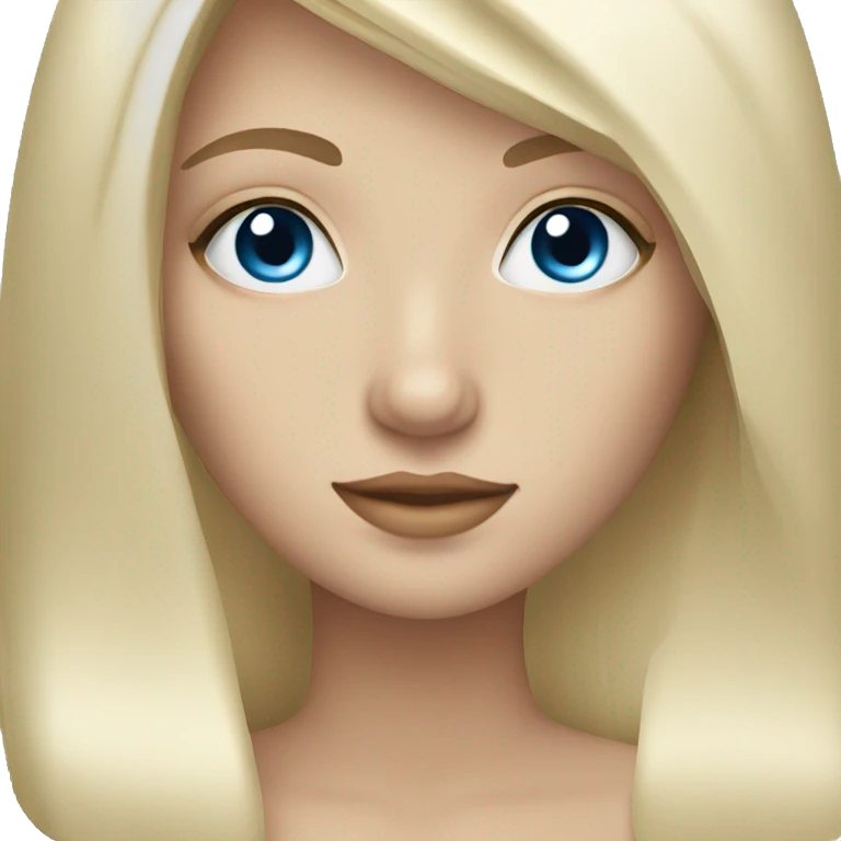 A white blonde girl with straight hair and blue eyes and long eye lashes emoji