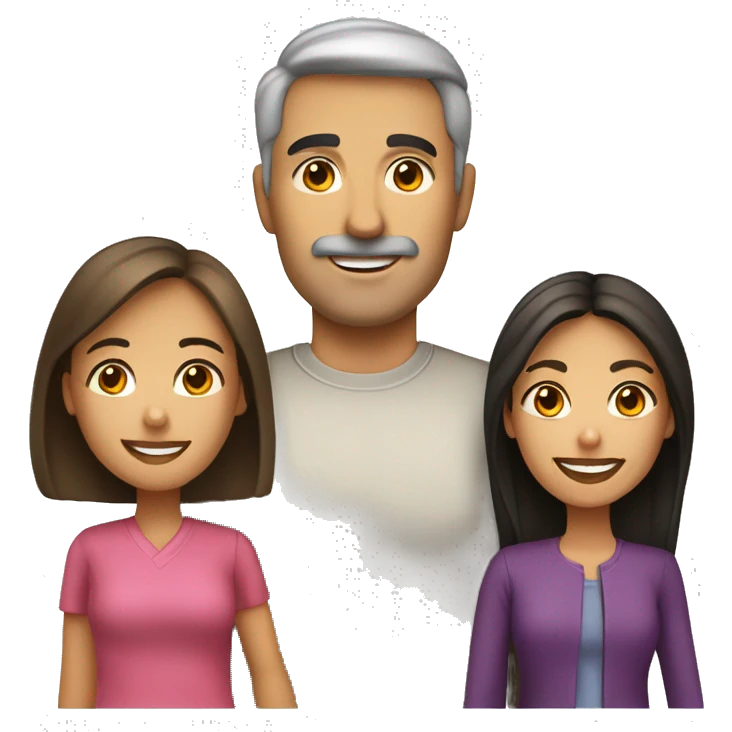 Caucasian dad, Hispanic mom, Hispanic daughter emoji