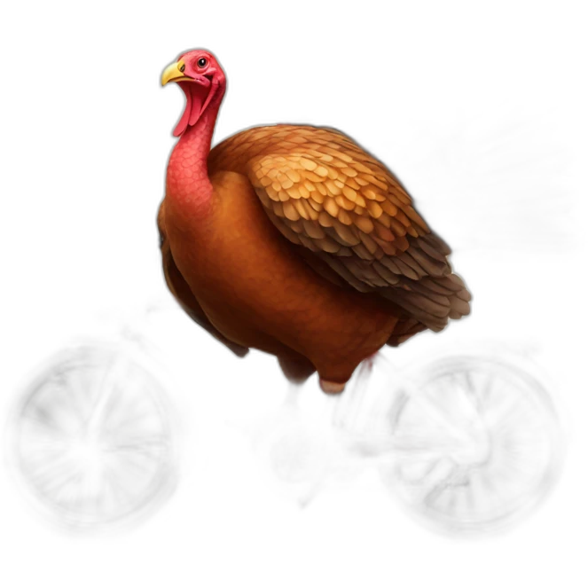 turkey-Riding-a-bright-red-bike emoji