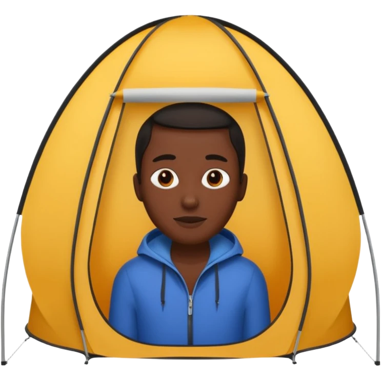 Tall Oval Narrow Pop up one person tent black emoji