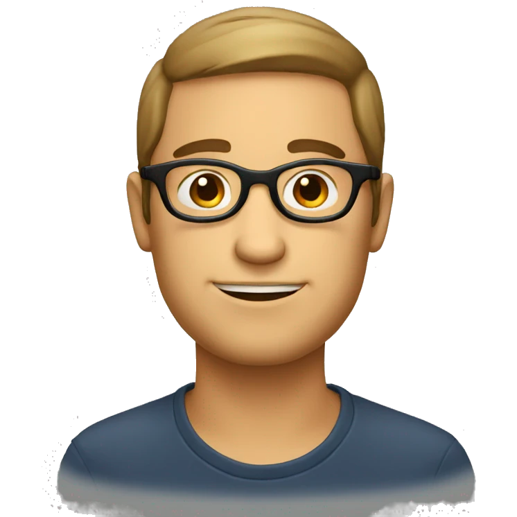 A french guy with glasses circle face emoji