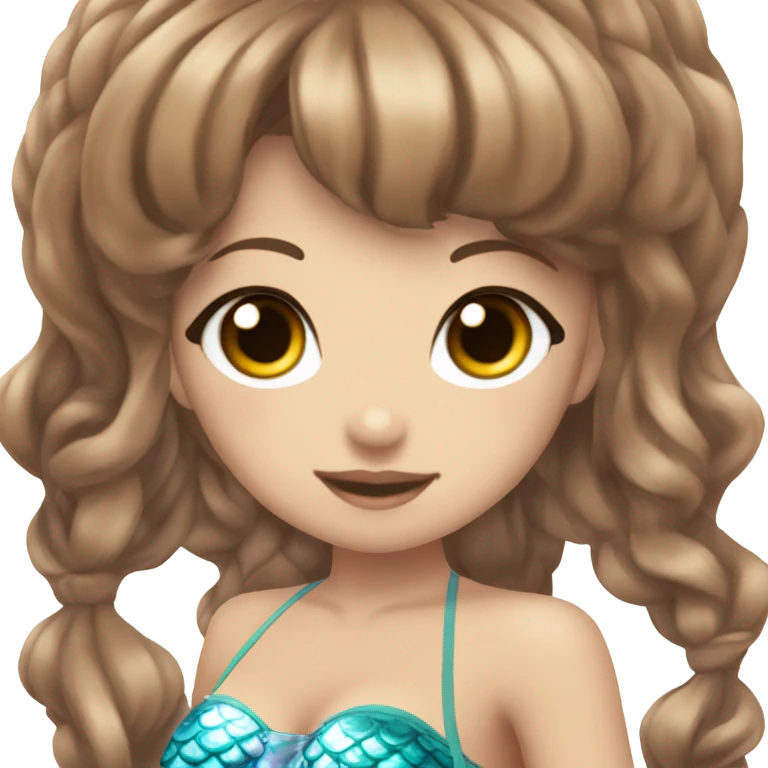 mermaid hime gyaru girl, swimsuit, brown hair emoji