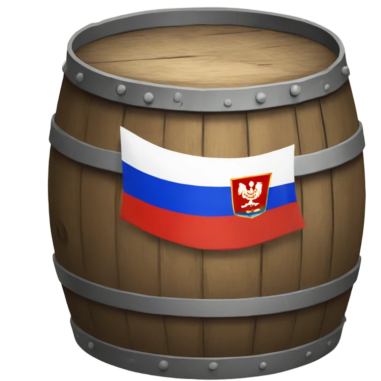 barrel of oil with russian flag emoji