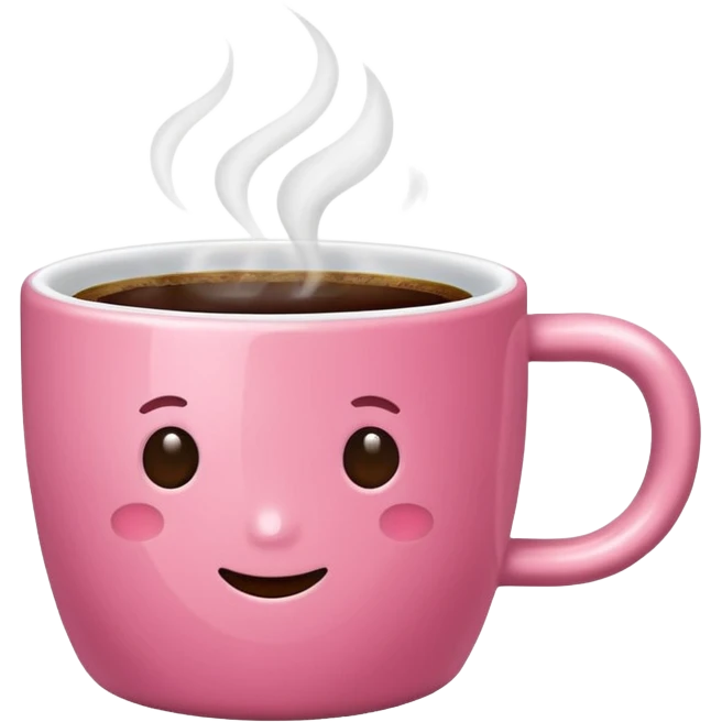 A pink cup of coffee emoji