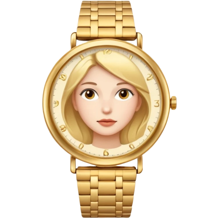 Woman with a gold watch emoji
